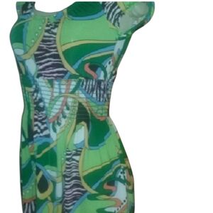 Green multi maxi dress